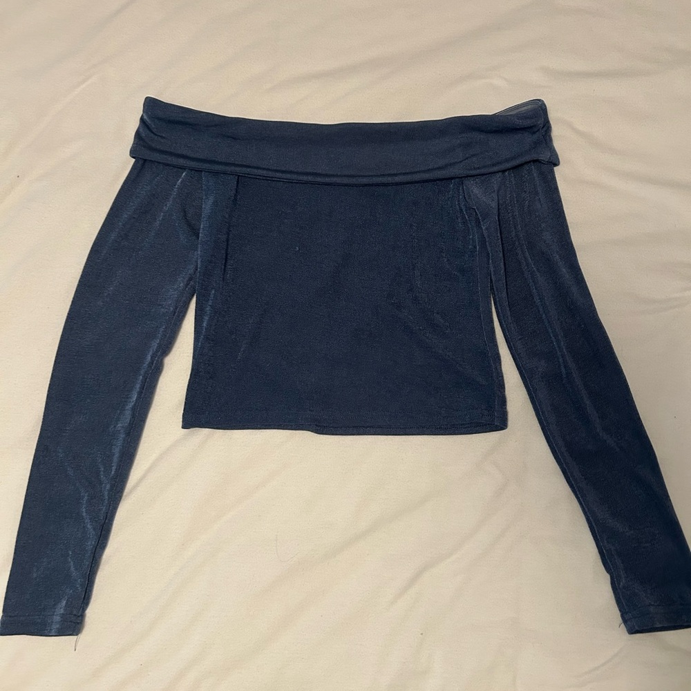 Edikted Blue Off the Shoulder Top